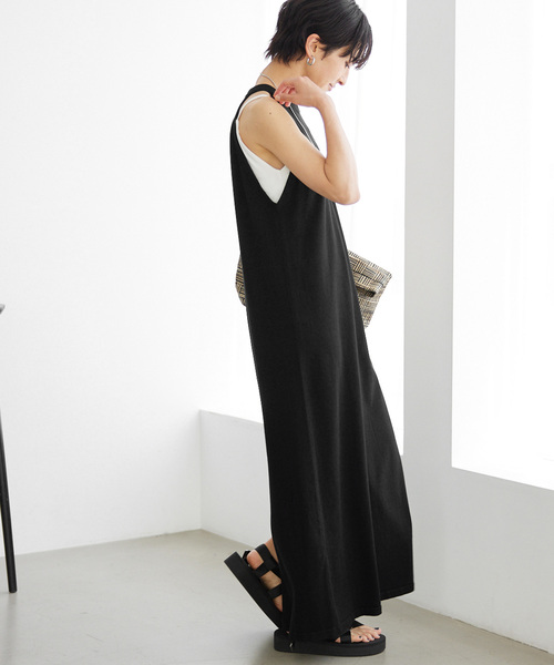 JOURNAL STANDARD relume（ジャーナルスタンダード　レリューム）の「インナーセットホルターネックニットワンピース（ワンピース・レディース・ブラック/ブラック系その他・FREE）」の5枚目の写真