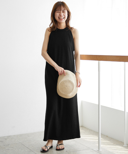 JOURNAL STANDARD relume（ジャーナルスタンダード　レリューム）の「インナーセットホルターネックニットワンピース（ワンピース・レディース・ブラック/ブラック系その他・FREE）」の7枚目の写真