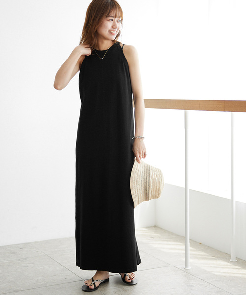 JOURNAL STANDARD relume（ジャーナルスタンダード　レリューム）の「インナーセットホルターネックニットワンピース（ワンピース・レディース・ブラック/ブラック系その他・FREE）」の8枚目の写真