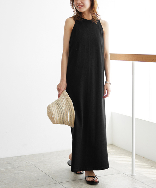 JOURNAL STANDARD relume（ジャーナルスタンダード　レリューム）の「インナーセットホルターネックニットワンピース（ワンピース・レディース・ブラック/ブラック系その他・FREE）」の10枚目の写真