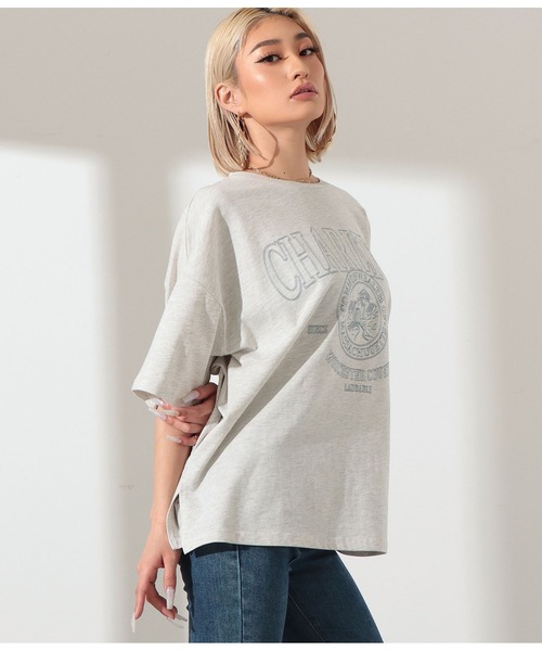 LATINA(ラティーナ)の「カレッジ刺繍ビッグTシャツ(Tシャツ/カットソー・レディース・オフホワイト/グレー/ブラック・FREE)」の7枚目の写真