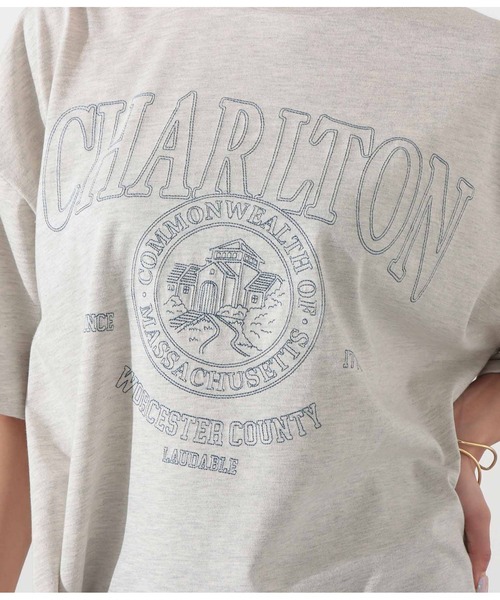 LATINA(ラティーナ)の「カレッジ刺繍ビッグTシャツ(Tシャツ/カットソー・レディース・オフホワイト/グレー/ブラック・FREE)」の13枚目の写真