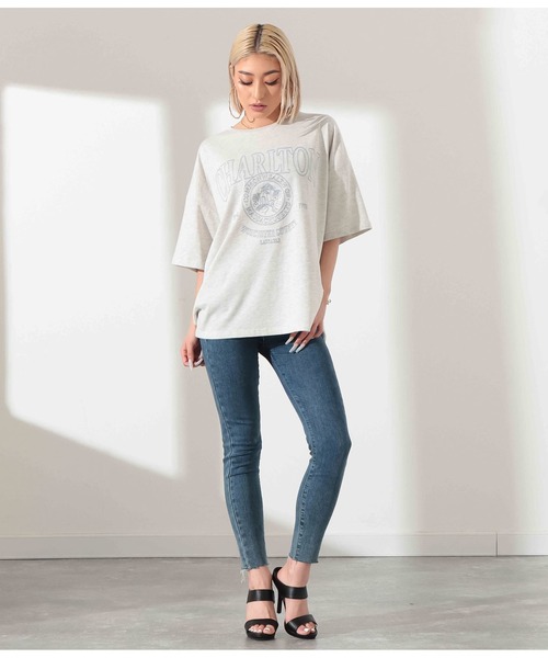 LATINA(ラティーナ)の「カレッジ刺繍ビッグTシャツ(Tシャツ/カットソー・レディース・オフホワイト/グレー/ブラック・FREE)」の9枚目の写真