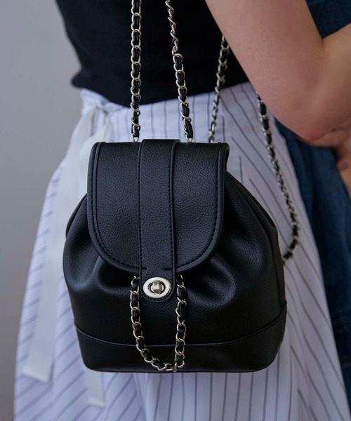 Edit Sheen（エディットシーン）の「チェーンストラップフラップリュック（バックパック/リュック・レディース・ブラック・FREE）」の7枚目の写真