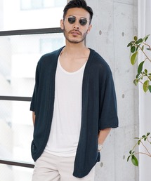 jiggys shop | 綿麻 サマーニット 5分袖カーディガン(カーディガン/ボレロ)