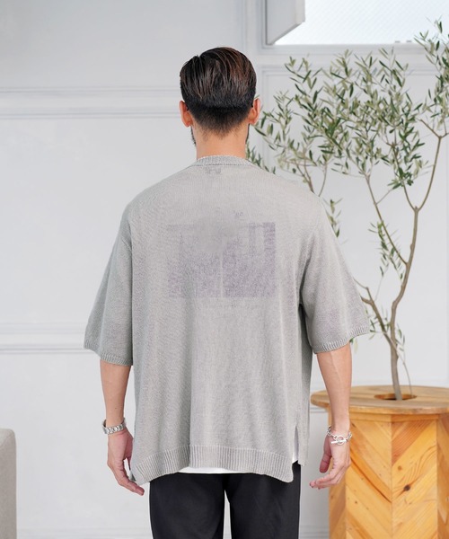 jiggys shop（ジギーズショップ）の「綿麻 サマーニット 5分袖カーディガン（カーディガン/ボレロ・メンズ・ブルー系その他2/ブルー系その他/ブラック/グレー/グレー系その他・MEDIUM/LARGE/X-LARGE）」の21枚目の写真