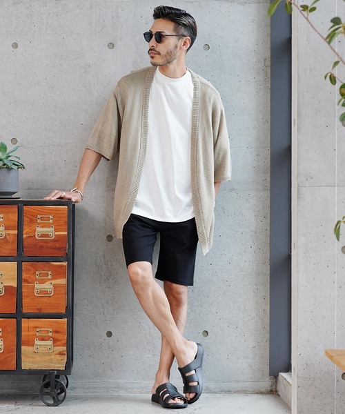 jiggys shop（ジギーズショップ）の「綿麻 サマーニット 5分袖カーディガン（カーディガン/ボレロ・メンズ・ブルー系その他2/ブルー系その他/ブラック/グレー/グレー系その他・MEDIUM/LARGE/X-LARGE）」の11枚目の写真