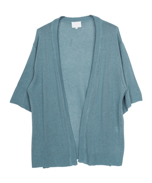 jiggys shop（ジギーズショップ）の「綿麻 サマーニット 5分袖カーディガン（カーディガン/ボレロ・メンズ・ブルー系その他2/ブルー系その他/ブラック/グレー/グレー系その他・MEDIUM/LARGE/X-LARGE）」の12枚目の写真