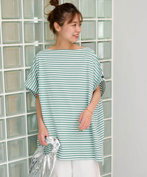 wiffle（ウィッフル）の「別注【WIFFLE/ウィッフル】*RELUME BIG  F/S：カットソー（Tシャツ/カットソー・レディース・ホワイト/ブラック/グリーン/ダークパープル/ブラック系その他・FREE）」の7枚目の写真