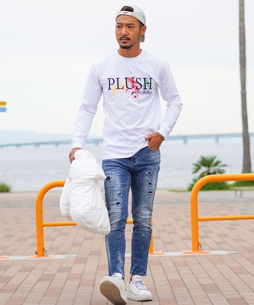 adamsJUGGLER（アダムスジャグラー）の「ペインティングプラッシュロングティー（Tシャツ/カットソー・メンズ・ブラック/ホワイト・XL/L/M/S）」の5枚目の写真