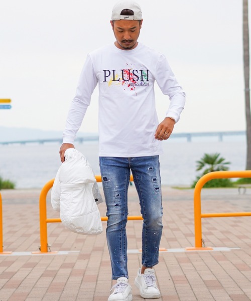 adamsJUGGLER（アダムスジャグラー）の「ペインティングプラッシュロングティー（Tシャツ/カットソー・メンズ・ブラック/ホワイト・XL/L/M/S）」の12枚目の写真