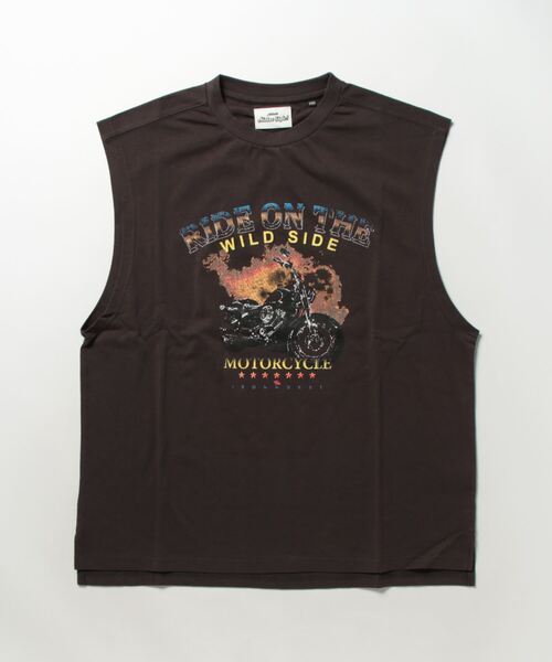 SPINNS(スピンズ)の「【SPINNS】ノースリーブTシャツ ビンテージデザインロゴ バイク(タンクトップ・メンズ・ブラック/チャコール・ONESIZE)」の10枚目の写真