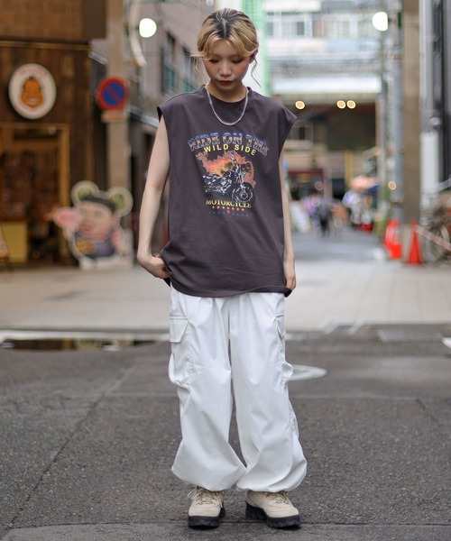 SPINNS(スピンズ)の「【SPINNS】ノースリーブTシャツ ビンテージデザインロゴ バイク(タンクトップ・メンズ・ブラック/チャコール・ONESIZE)」の18枚目の写真