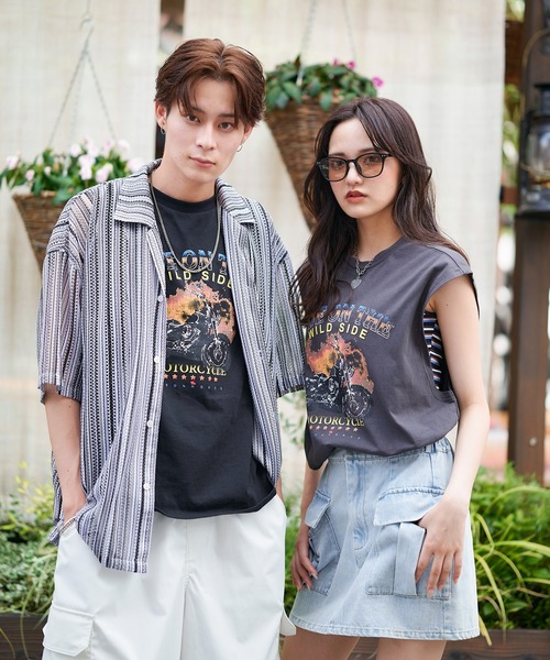 SPINNS(スピンズ)の「【SPINNS】ノースリーブTシャツ ビンテージデザインロゴ バイク(タンクトップ・メンズ・ブラック/チャコール・ONESIZE)」の15枚目の写真