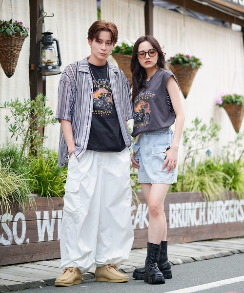 SPINNS(スピンズ)の「【SPINNS】ノースリーブTシャツ ビンテージデザインロゴ バイク(タンクトップ・メンズ・ブラック/チャコール・ONESIZE)」の16枚目の写真