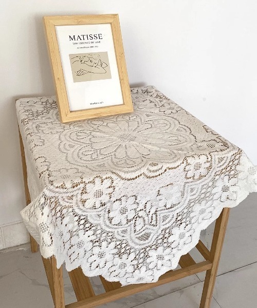 Made in I（メイドインアイ）の「フレンチ風シアーレースマルチクロス【小】（ランチョンマット/テーブルウェア・レディース・アイボリー・FREE）」の8枚目の写真