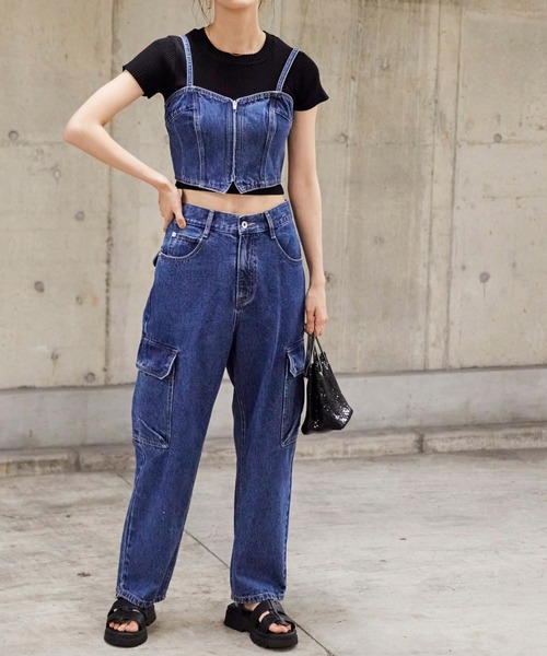 FREE'S MART(フリーズマート)の「【Sシリーズ対応】◆カーゴデニム(デニムパンツ・レディース・ブラック系その他/インディゴブルー・X-SMALL/SMALL/MEDIUM)」の21枚目の写真