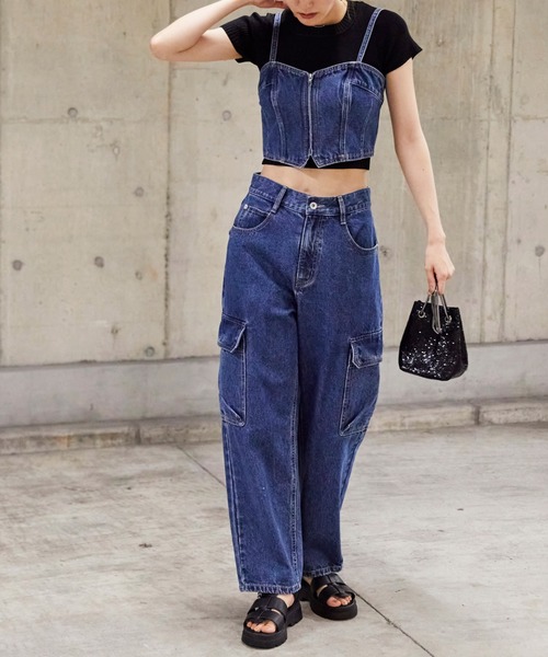 FREE'S MART(フリーズマート)の「【Sシリーズ対応】◆カーゴデニム(デニムパンツ・レディース・ブラック系その他/インディゴブルー・X-SMALL/SMALL/MEDIUM)」の17枚目の写真