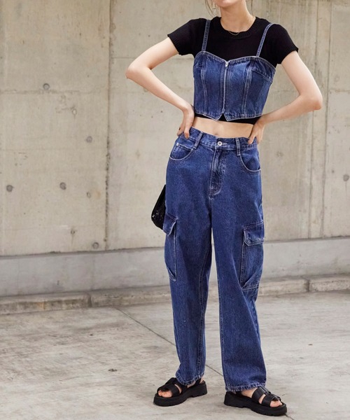 FREE'S MART(フリーズマート)の「【Sシリーズ対応】◆カーゴデニム(デニムパンツ・レディース・ブラック系その他/インディゴブルー・X-SMALL/SMALL/MEDIUM)」の15枚目の写真