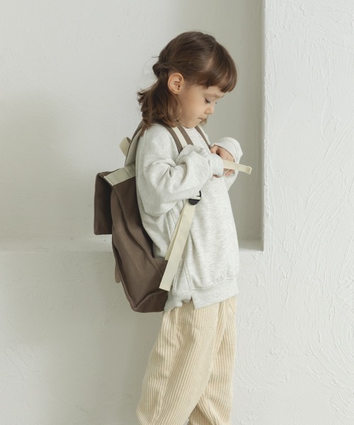 pairmanon（ペアマノン）の「キャンバス スクエア バックパック（バックパック/リュック・キッズ・モカ/カーキ・FREE）」の5枚目の写真