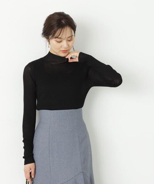 PROPORTION BODY DRESSING（プロポーションボディドレッシング）の「シアーリブニット / 1213270907（ニット/セーター・レディース・ホワイト/ブラック/ピンク・FREE）」の5枚目の写真