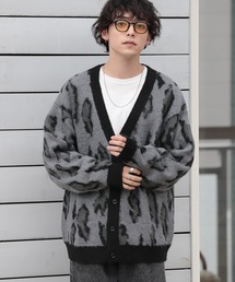 RAGEBLUE | Pattern mohair knit over loose cardigan / 総柄/モヘヤニットオーバールーズカーディガン(カーディガン/ボレロ)
