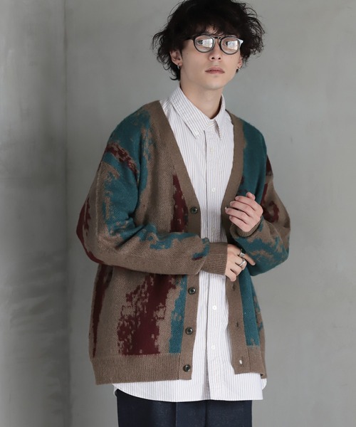 RAGEBLUE（レイジブルー）の「Pattern mohair knit over loose cardigan / 総柄/モヘヤニットオーバールーズカーディガン（カーディガン/ボレロ・メンズ・レッド/ブルー系その他7/ブラウン系9/グレー/グレー系8/ブラウン/ブラウン系その他5/グレー系その他5/イエロー/ブルー/グレー系その他2/ブラウン系8・MEDIUM/LARGE）」の18枚目の写真