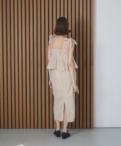 MIRO AMURETTE(ミロアミュレット)の「fur peplum cami/ファーペプラムキャミソール(キャミソール・レディース・ベージュ/ブラック・FREE)」の20枚目の写真