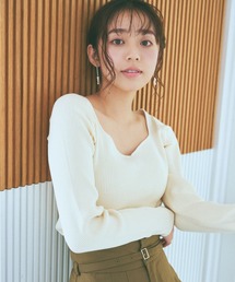 mysty woman | ハートネックリブプルオーバー 978465(ニット/セーター)