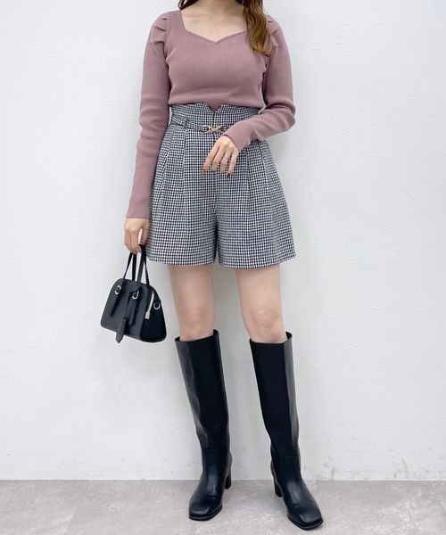 mysty woman（ミスティウーマン）の「ハートネックリブプルオーバー 978465（ニット/セーター・レディース・ピンク/グレイッシュブルー/ブラック/アイボリー・FREE）」の22枚目の写真