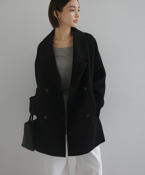 evernavy ウールリバーPコート ウールコート 黒　M 極美品 evernavy ピーコート pコート 「新色追加」ウールリバーPコート