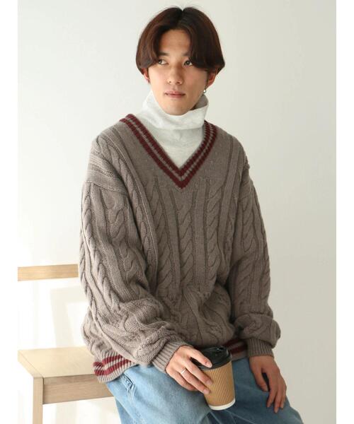 CRAFT STANDARD BOUTIQUE（クラフトスタンダードブティック）の「【男女兼用】パッチワークJQチルデンニット（ニット/セーター・レディース・ダークネイビー/杢グレー/アイボリー・L/M/XL）」の16枚目の写真
