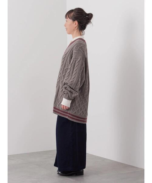 CRAFT STANDARD BOUTIQUE（クラフトスタンダードブティック）の「【男女兼用】パッチワークJQチルデンニット（ニット/セーター・レディース・ダークネイビー/杢グレー/アイボリー・L/M/XL）」の22枚目の写真