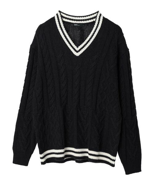 CRAFT STANDARD BOUTIQUE（クラフトスタンダードブティック）の「【男女兼用】パッチワークJQチルデンニット（ニット/セーター・レディース・ダークネイビー/杢グレー/アイボリー・L/M/XL）」の4枚目の写真