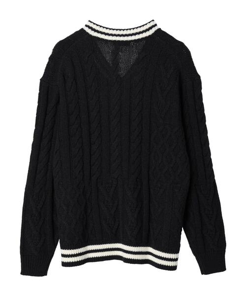CRAFT STANDARD BOUTIQUE（クラフトスタンダードブティック）の「【男女兼用】パッチワークJQチルデンニット（ニット/セーター・レディース・ダークネイビー/杢グレー/アイボリー・L/M/XL）」の5枚目の写真