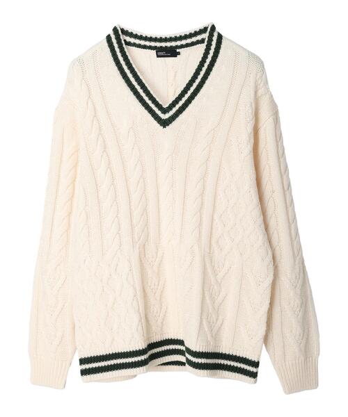 CRAFT STANDARD BOUTIQUE（クラフトスタンダードブティック）の「【男女兼用】パッチワークJQチルデンニット（ニット/セーター・レディース・ダークネイビー/杢グレー/アイボリー・L/M/XL）」の12枚目の写真