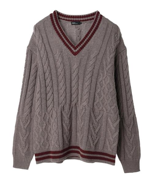 CRAFT STANDARD BOUTIQUE（クラフトスタンダードブティック）の「【男女兼用】パッチワークJQチルデンニット（ニット/セーター・レディース・ダークネイビー/杢グレー/アイボリー・L/M/XL）」の13枚目の写真