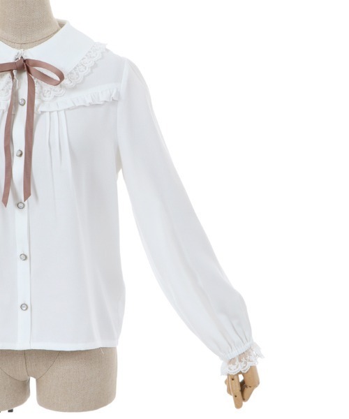 axes femme POETIQUE ブラウス アイボリー レース フリル axes femme POETIQUE（アクシーズファムポエティック）の