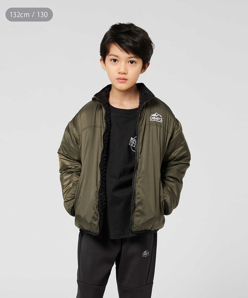CAMP7（キャンプセブン）の「【CAMP7】「EAZYP」リバーシブルスタンドボアジャケット（ブルゾン・キッズ・ブラック/オフホワイト・140/120/150/130/160/110）」の14枚目の写真