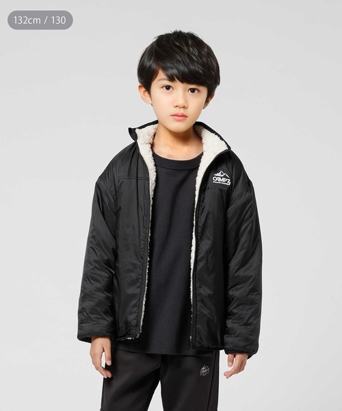 CAMP7（キャンプセブン）の「【CAMP7】「EAZYP」リバーシブルスタンドボアジャケット（ブルゾン・キッズ・ブラック/オフホワイト・140/120/150/130/160/110）」の6枚目の写真