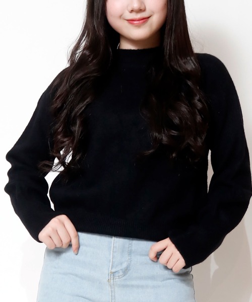NinaetLina（ニナエリナ）の「モックネックミドルゲージニット（ニット/セーター・レディース・オレンジ/ブルー/ライトブルー/モカ/ブラック/グリーン/ホワイト・FREE）」の19枚目の写真