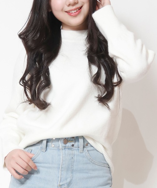 NinaetLina（ニナエリナ）の「モックネックミドルゲージニット（ニット/セーター・レディース・オレンジ/ブルー/ライトブルー/モカ/ブラック/グリーン/ホワイト・FREE）」の20枚目の写真