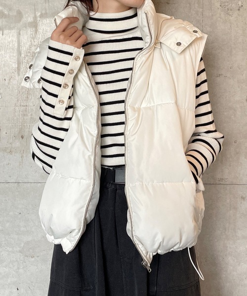 one way(ワンウェイ)の「ボリュームダウンベスト(ダウンベスト・レディース・ホワイト/ブラック・FREE)」の14枚目の写真