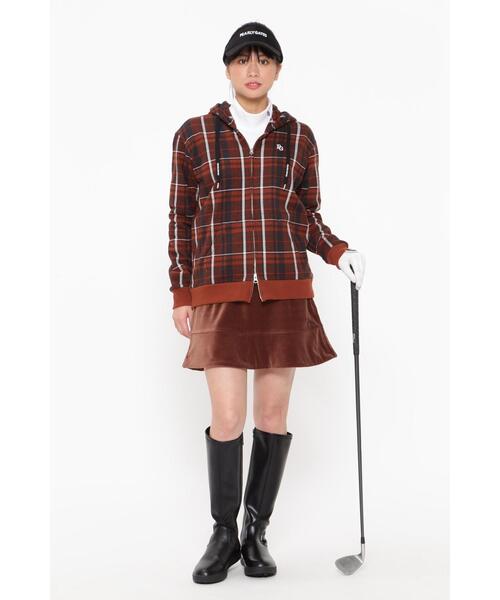 PEARLY GATES】コットン裏毛ジャガード フルジップフーディジャケット