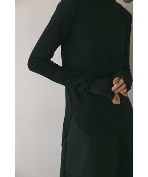 STYLEMIXER(スタイルミキサー)の「ソフトリブハイネックトップ(Tシャツ/カットソー・レディース・グレー/ホワイト/ブラック・FREE)」の17枚目の写真