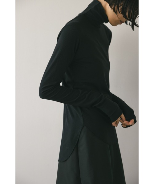 STYLEMIXER(スタイルミキサー)の「ソフトリブハイネックトップ(Tシャツ/カットソー・レディース・グレー/ホワイト/ブラック・FREE)」の18枚目の写真