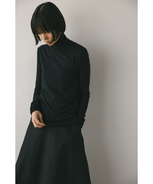 STYLEMIXER(スタイルミキサー)の「ソフトリブハイネックトップ(Tシャツ/カットソー・レディース・グレー/ホワイト/ブラック・FREE)」の14枚目の写真