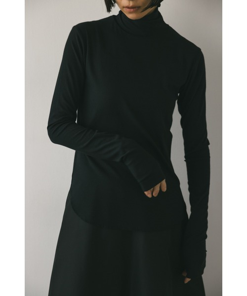 STYLEMIXER(スタイルミキサー)の「ソフトリブハイネックトップ(Tシャツ/カットソー・レディース・グレー/ホワイト/ブラック・FREE)」の15枚目の写真