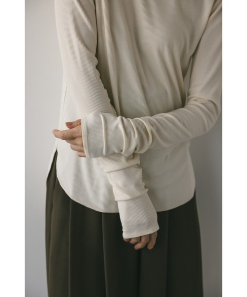 STYLEMIXER(スタイルミキサー)の「ソフトリブハイネックトップ(Tシャツ/カットソー・レディース・グレー/ホワイト/ブラック・FREE)」の8枚目の写真