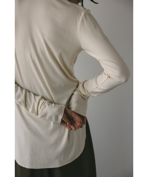 STYLEMIXER(スタイルミキサー)の「ソフトリブハイネックトップ(Tシャツ/カットソー・レディース・グレー/ホワイト/ブラック・FREE)」の11枚目の写真